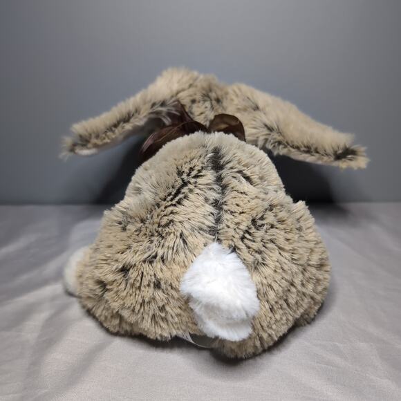 Tom's Toy Bunny Rabbit Plush Frosted Brown White Easter Stuffed Toy Animal Bow - Picture 4 of 11